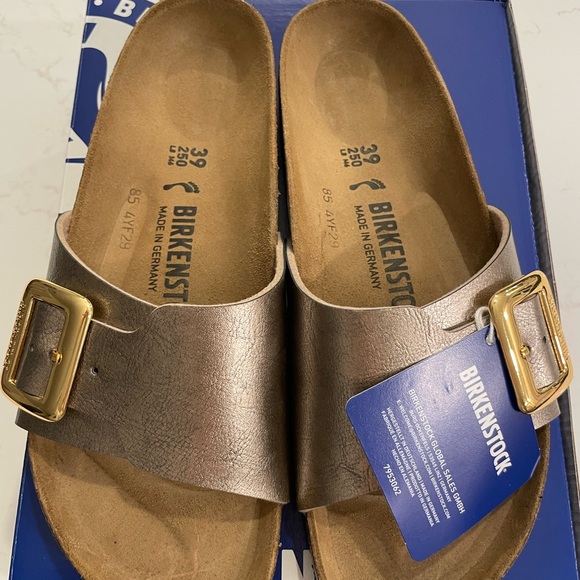 Birkenstock Bronze Sandals with Gold Buckle - Picture 5 of 6